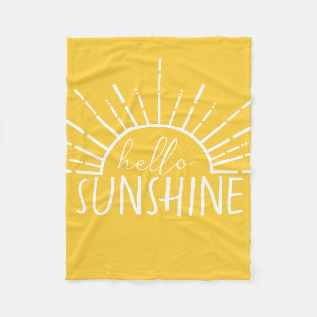 Lemon Yellow Simple Modern Hello Sunshine Fleecedecke (Vorderseite)