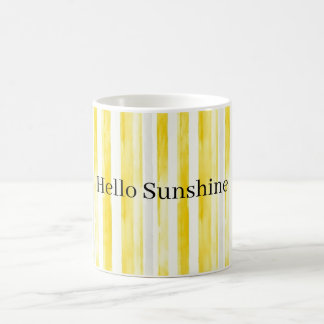 Lemon Yellow White Stripes Kaffeetasse