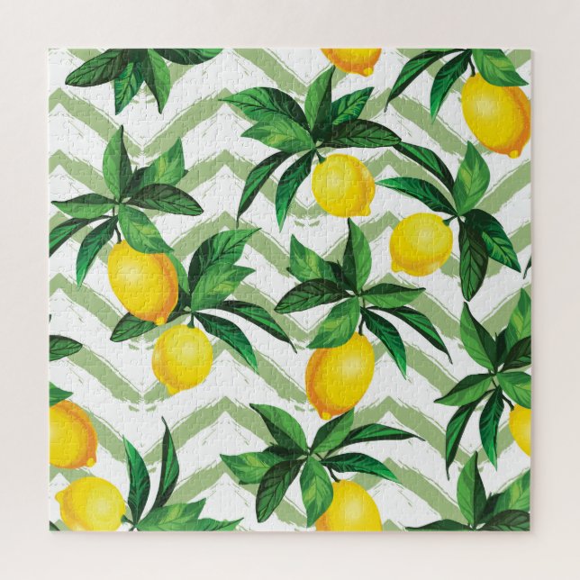 Lemon Zickzack: Vintages handgezeichnet Muster. (Vertikal)