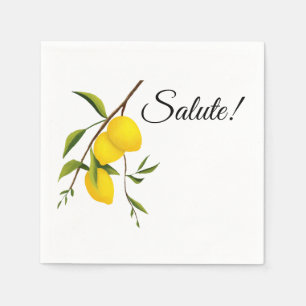 Lemon Zweigdesign mit Salute! Standard Serviette