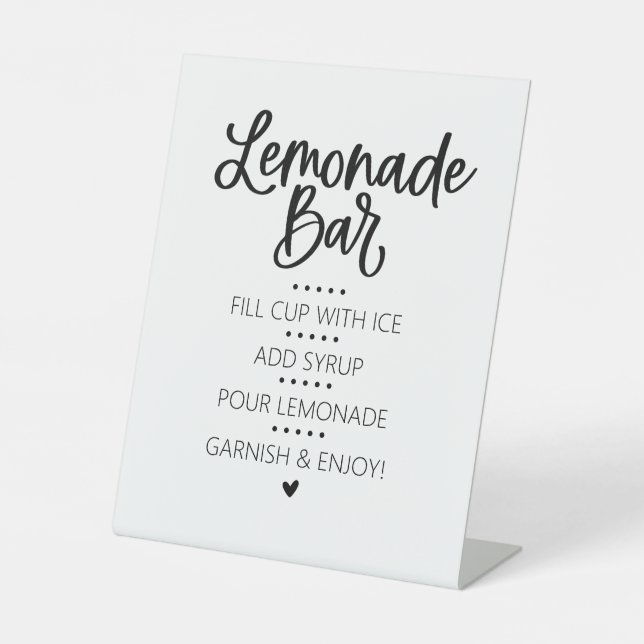 Lemonade Bar Pedestal-Zeichen Sockelschild (Vorderseite)