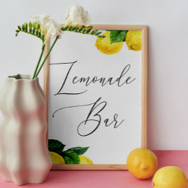 Lemonade Bar Sign | Lemon Wedding Drink Station Poster