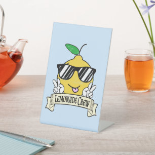 Lemonade Crew - Kawaii Peace Hand und Sonnenbrille Sockelschild