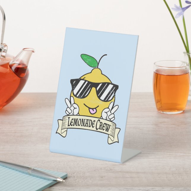Lemonade Crew - Kawaii Peace Hand und Sonnenbrille Sockelschild (In SItu)