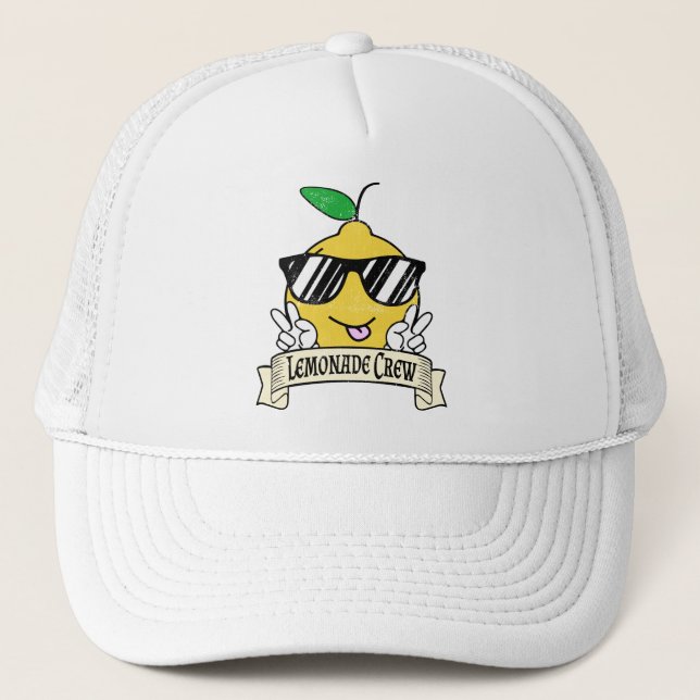 Lemonade Crew - Kawaii Peace Hand und Sonnenbrille Truckerkappe (Vorderseite)