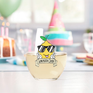 Lemonade Crew - Kawaii Peace Hand und Sonnenbrille Weinglas Ohne Stiel