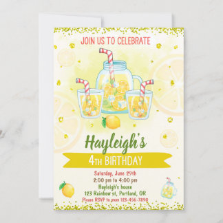 Lemonade Einladung Citrus Geburtstag Lemon Party