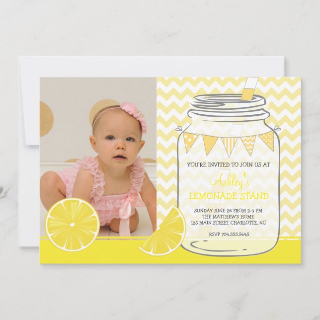Lemonade Geburtstagsparty Einladung (Vorderseite)