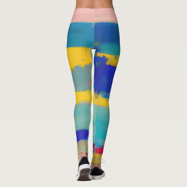 "Lemonade Lullaby" Abstrakte Kunst Leggings (Rückseite)