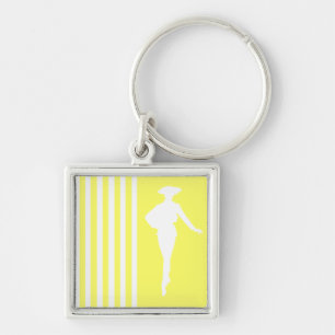 Lemonade Moderne Streifen mit Mode-Silhouette Schlüsselanhänger
