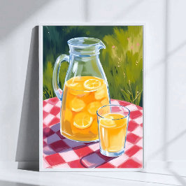 Lemonade Picnic | Zitronenfrucht gestrichen Poster