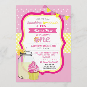 Lemonade rose Premier Invitation d'anniversaire