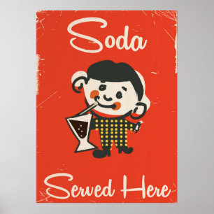 Lemonade serviert hier Vintage Getränke kommerziel Poster