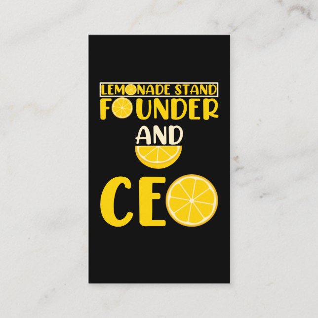 Lemonade Stand Boys Girl Funny CEO Visitenkarte (Vorderseite)