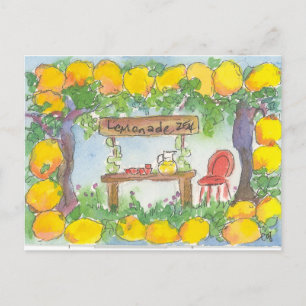 Lemonade Stand Lemon Citrus Tree Grove Sommer Postkarte