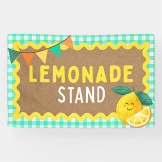 Lemonade Stand Signs für Kids Booth Gingham Lemons Banner