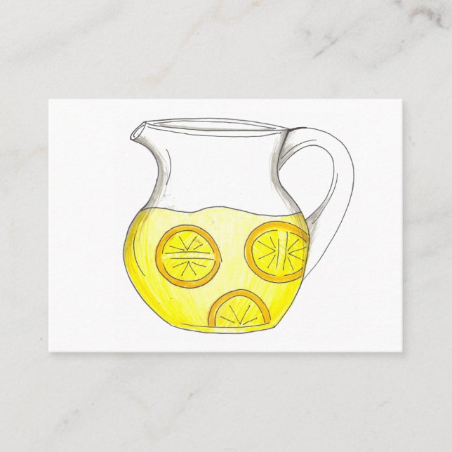 Lemonade Stand Yellow Lemon Ade Pitcher Visitenkarte (Vorderseite)