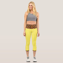 "LEMONADE TIGRESS" - HIGH-WAISTED CAPRI PANTS LEGGINGS