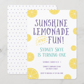 Lemonade und Sonnenschein Sommer Geburtstag Einladung
