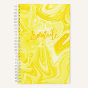LEMONADE Yellow Annual Journal Year Preppy Fun Notizbuch