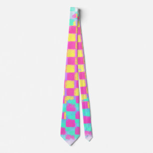 Lemonberry Neo Mint Grungy Karomuster Krawatte