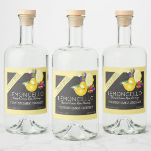 Lemoncello Chalkboard Look Alkoholflaschenetikett