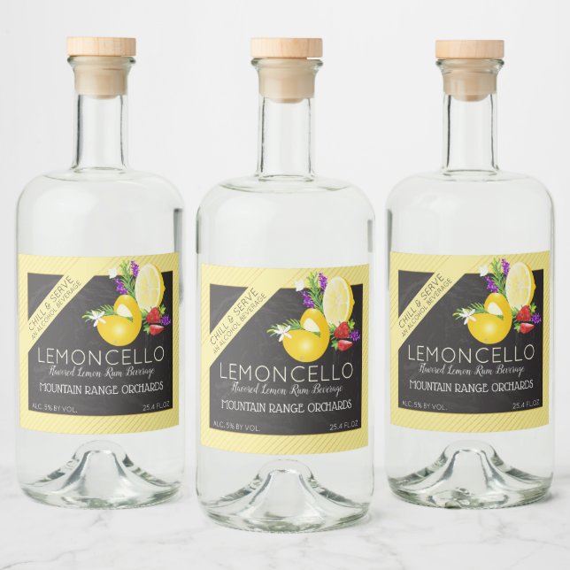 Lemoncello Chalkboard Look Alkoholflaschenetikett (Flaschen)