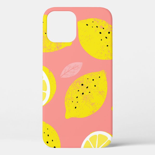 Lemondruck, glänzend nahtloses Sommermuster. Case-Mate iPhone Hülle (Rückseite)