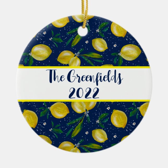 Lemonen von Sorrento Maßgeschneiderte Keramik Orna Ornament (Vorne)