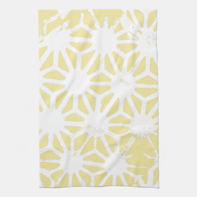 Lemongelbes geometrisches Muster Geschirrtuch (Vertikal)