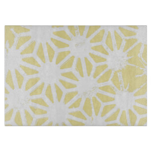 Lemongelbes geometrisches Muster Schneidebrett