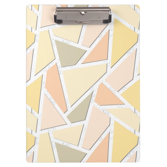 Lemongelbes Mosaikmuster Klemmbrett (Vorderseite)