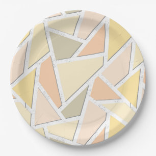 Lemongelbes Mosaikmuster Pappteller