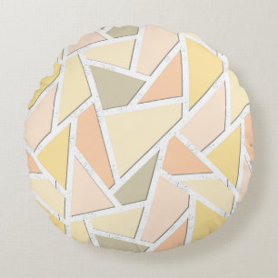 Lemongelbes Mosaikmuster Rundes Kissen