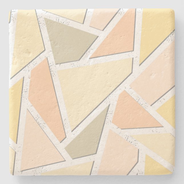 Lemongelbes Mosaikmuster Steinuntersetzer (Vorderseite)