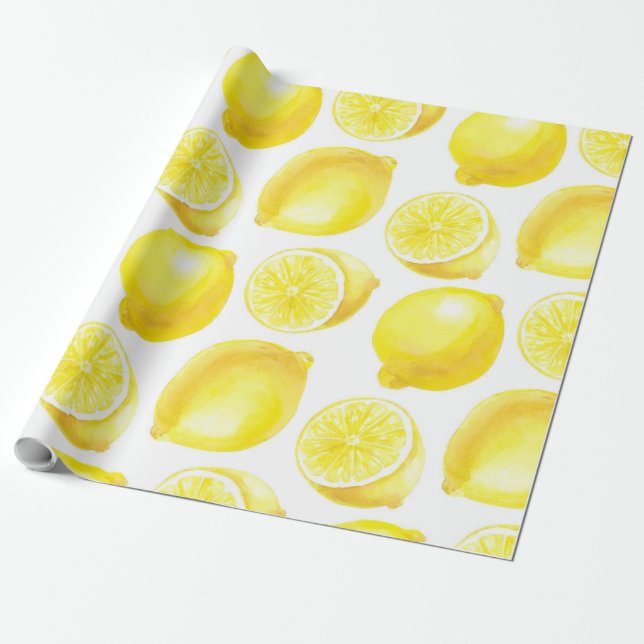 Lemonmuster Geschenkpapier (Ungerollt)