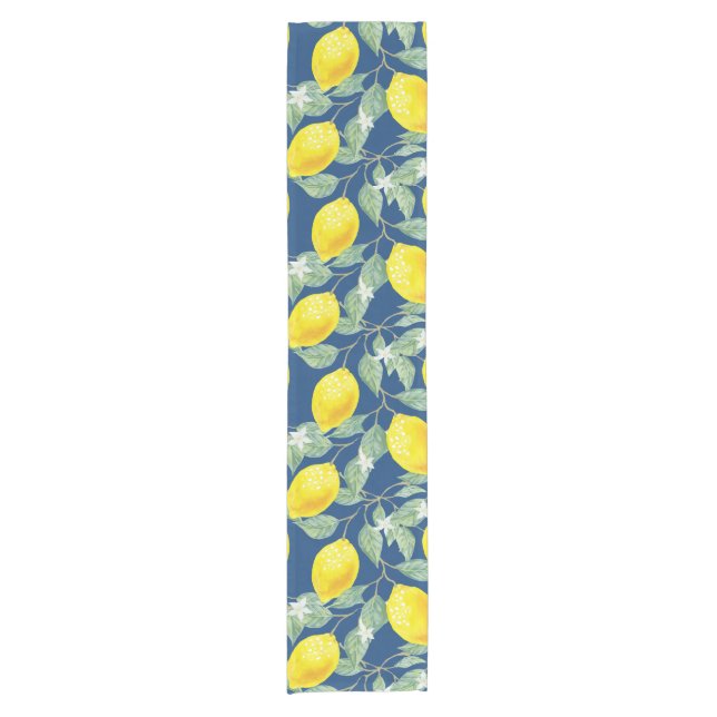 LEMONOBST IN LÄNDERBLAUE KURZER TISCHLÄUFER (Vorderseite)