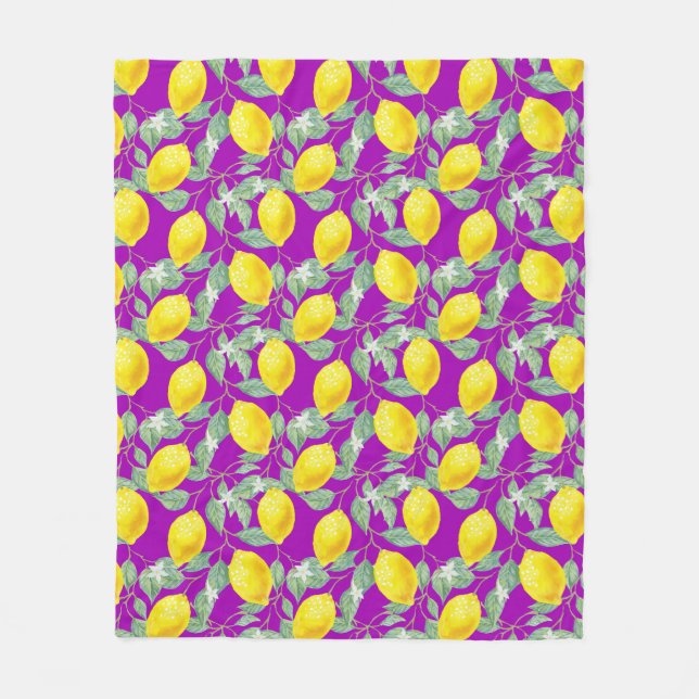 LEMONOBST IN LILA HINTERGRUND FLEECEDECKE (Vorderseite)