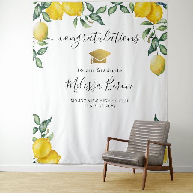 Lemons Abschluss Foto Hintergrund für Foto Stand Wandteppich (Beispiel)