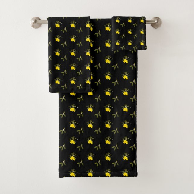 Lemons and flowers badhandtuch set (Insitu)