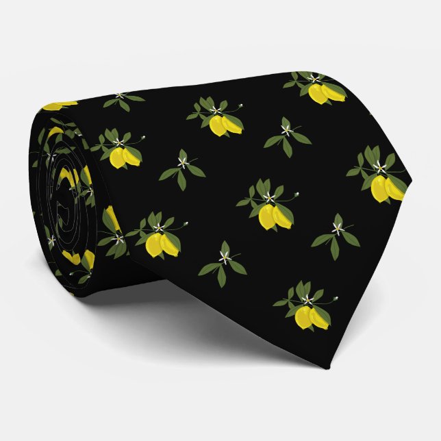 Lemons and flowers krawatte (Gerollt)