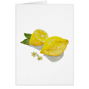 Lemons Aquarell Druckgrüßkarte