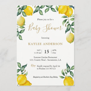 Lemons Baby Dusche Einladungskarte