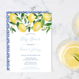 Lemons Blass und Classic Blue Co-Ed Baby Shower Einladung