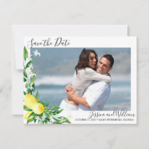 Lemons Blossom Foto Hochzeit Speichern Sie die Dat