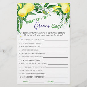 Lemons Blossom Greenerity Chic Brautparty Game