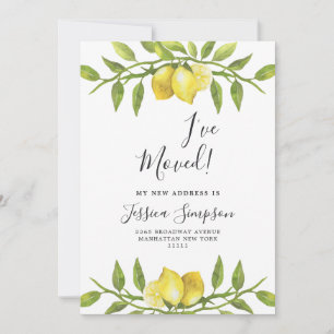 Lemons Blossom Greenerity Moving Announcement Card Ankündigung