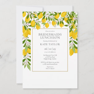 Lemons Blossom Greenery Bridesmaids Luncheon Einladung