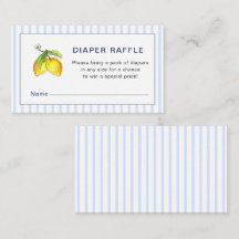 Lemons Blue stripes Baby Dusche Windeln Raffel