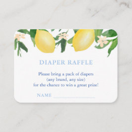 Lemons Blue Tiles Diaper Raffle Boy Baby Dusche Begleitkarte